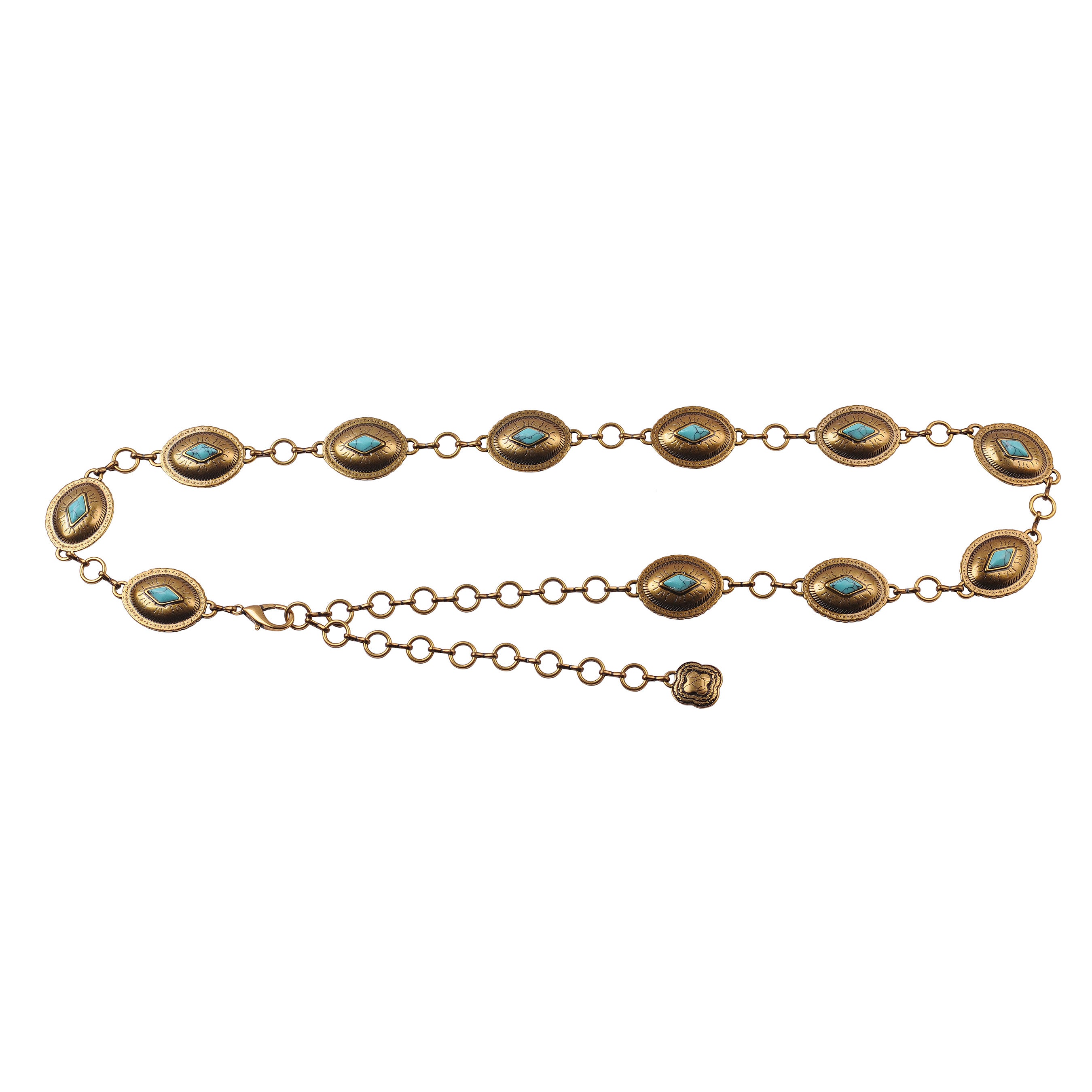 Turquoise Oval COncho Belt