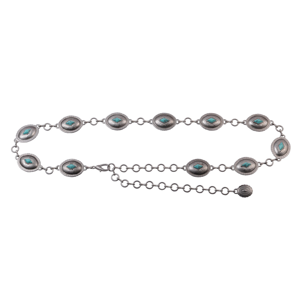 Turquoise Oval COncho Belt