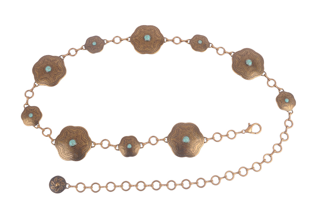 Bronze Turquoise Concho Belt