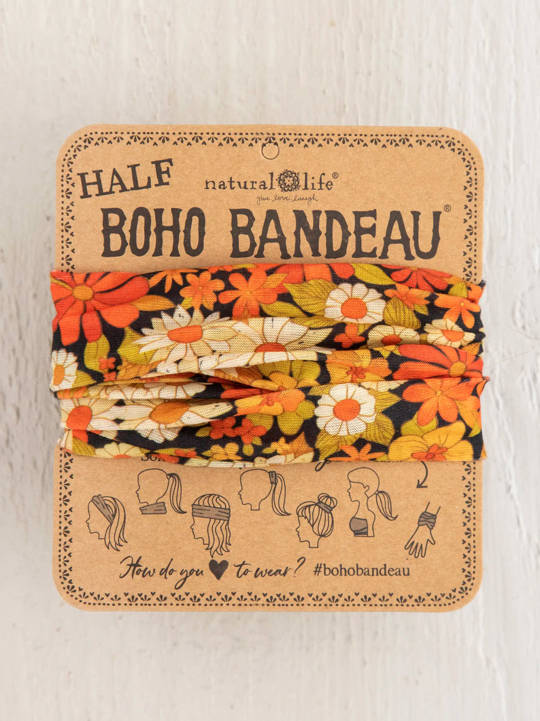Half Boho Bandeau Dusty Garden Black
