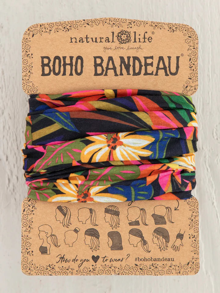 Boho Bandeau - Black Tropical