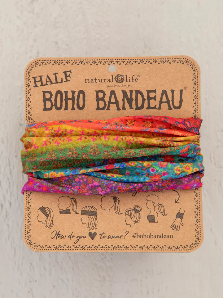 Half Boho Bandeau - Rainbow Border