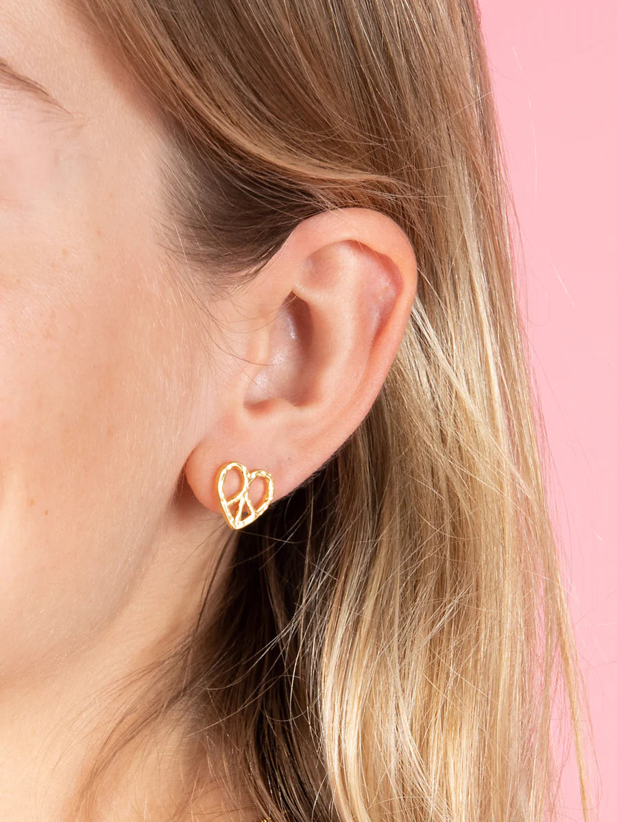 Peace Heart Studs