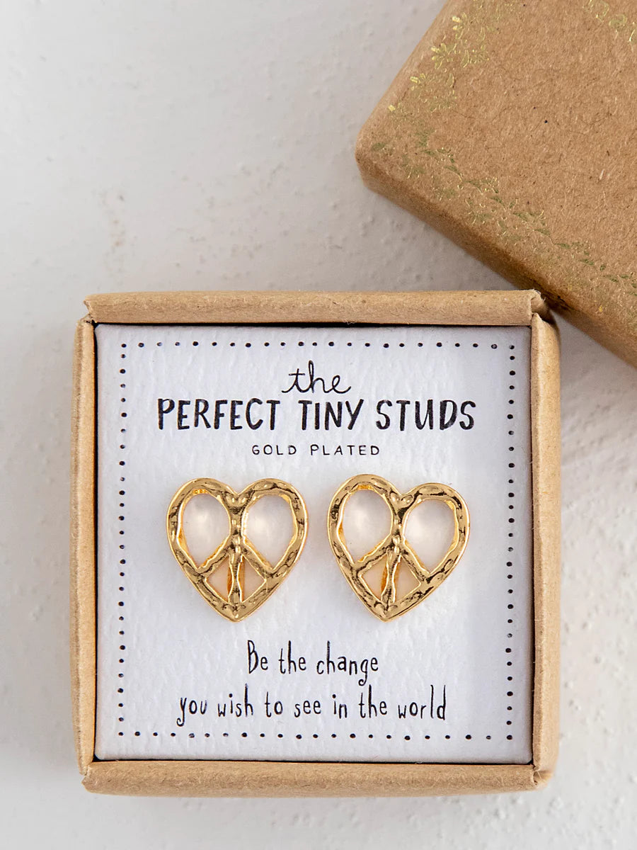 Peace Heart Studs