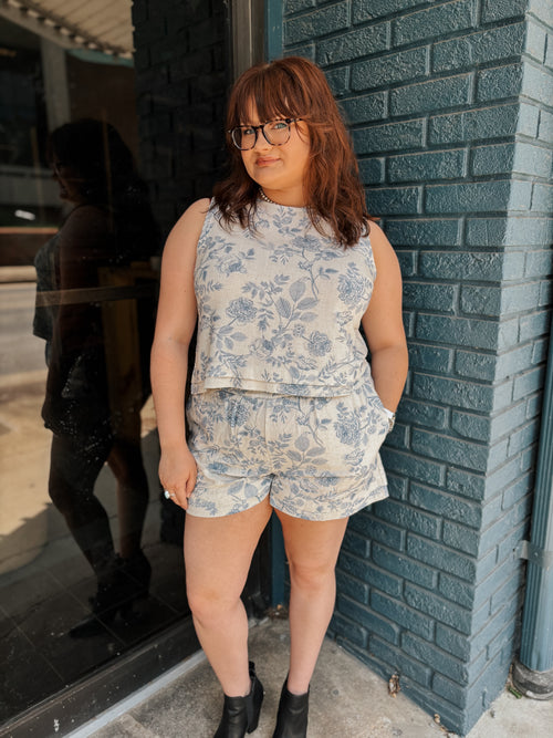 Blue Blossom Shorts
