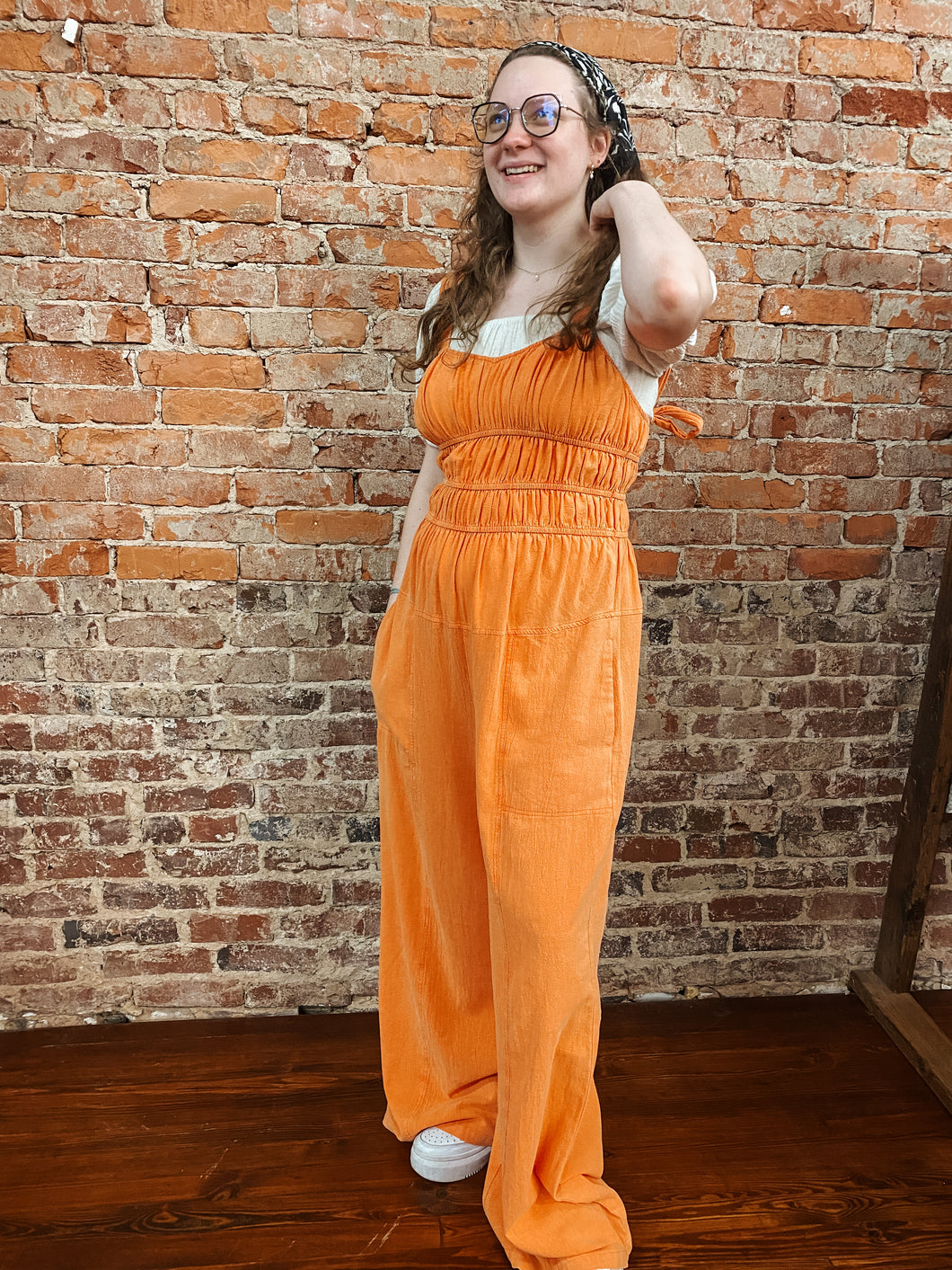 Tangerine Wide-Leg Jumpsuit