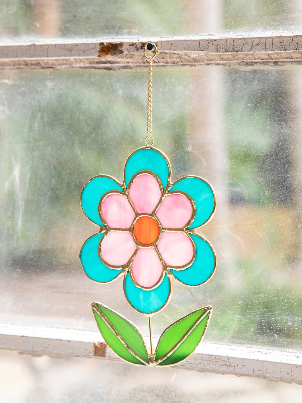 Retro Flower Stained Glass