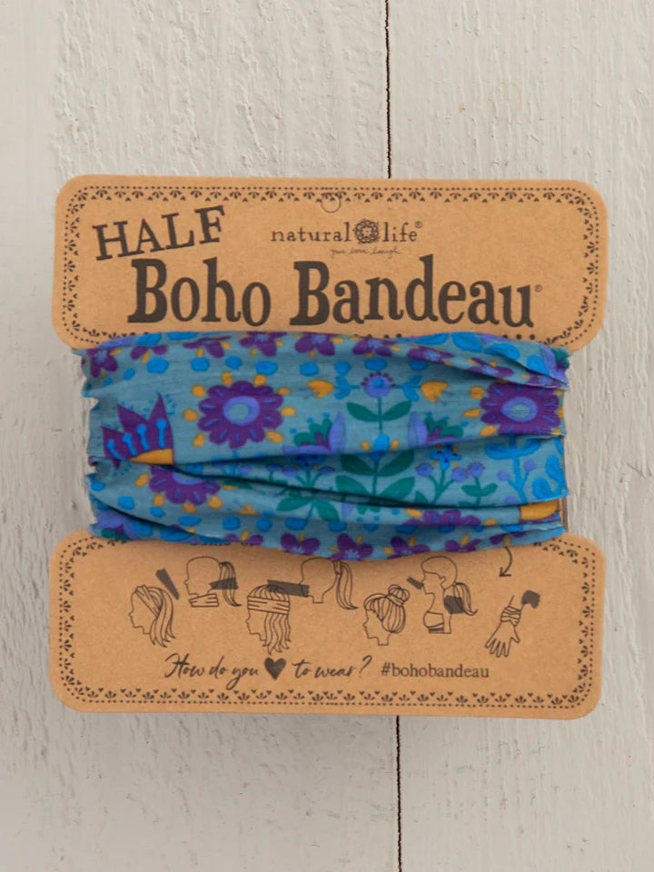 Half Boho Bandeau - Blue Floral Mandala