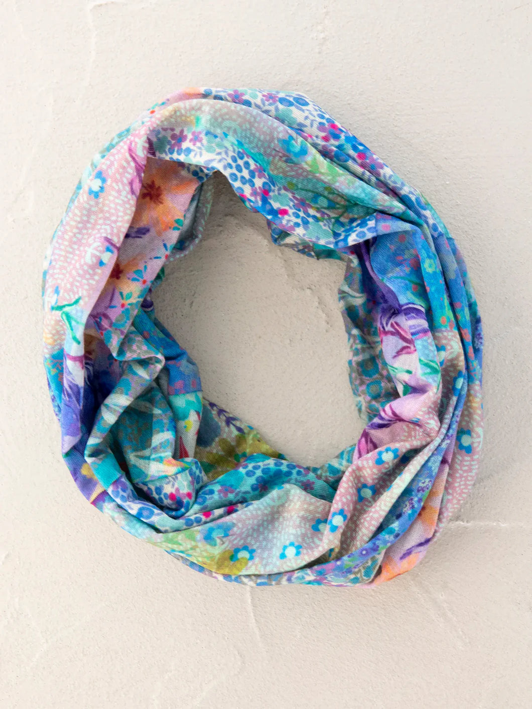 Boho Bandeau Blue Watercolor Patchwork
