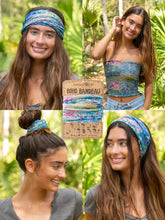 Load image into Gallery viewer, Boho Bandeau Blue Watercolor Patchwork
