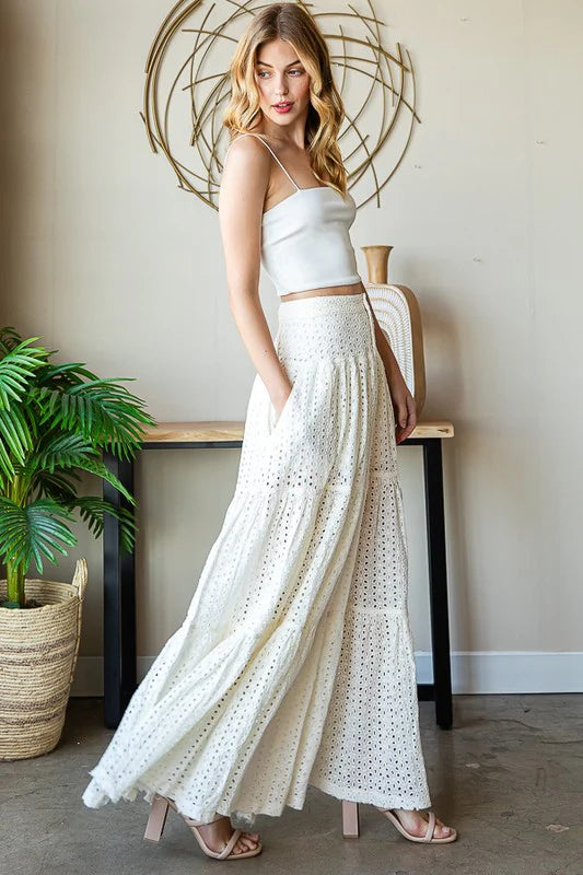 Eyelet Maxi Skirt