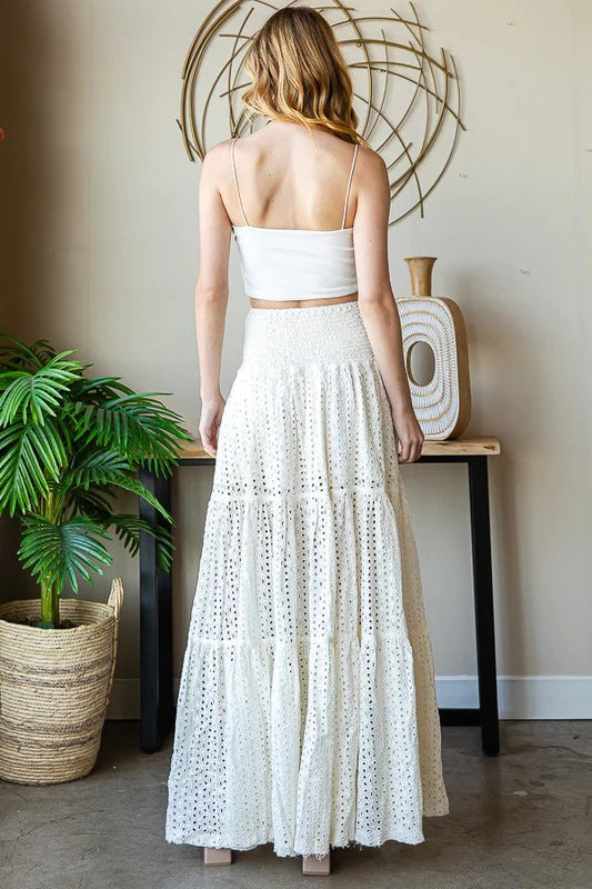 Eyelet Maxi Skirt