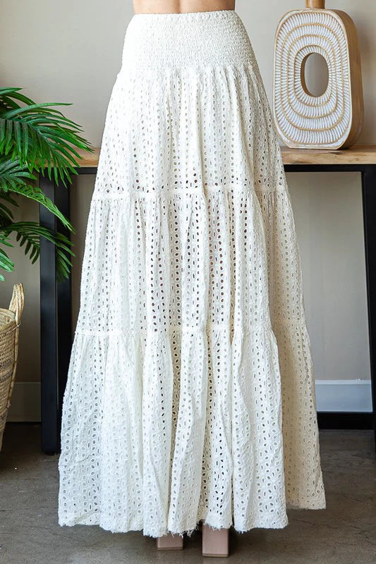 Eyelet Maxi Skirt