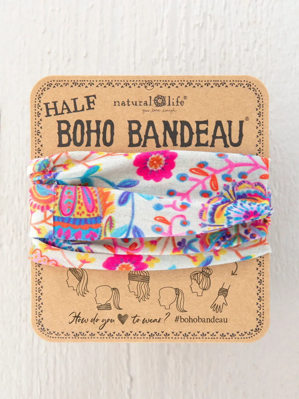 Half Boho Bandeau Pink Folk Floral