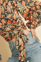 Load image into Gallery viewer, Rich Floral Wrap Top

