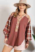 Load image into Gallery viewer, Curvy Sable Plaid Blouse

