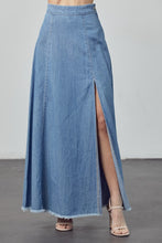 Load image into Gallery viewer, Denim Slit Maxi Skirt
